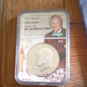 1971 Silver Dollar Coin Proof 69 Cameo PA134